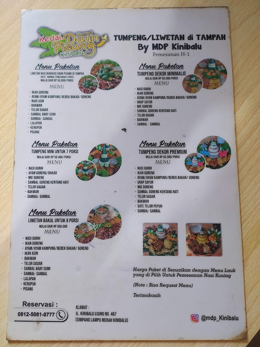 Menu Kedai Memori Daun Pisang Kinibalu-2