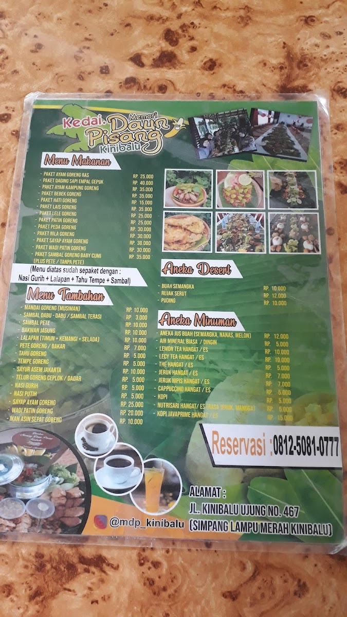 Menu Kedai Memori Daun Pisang Kinibalu-5